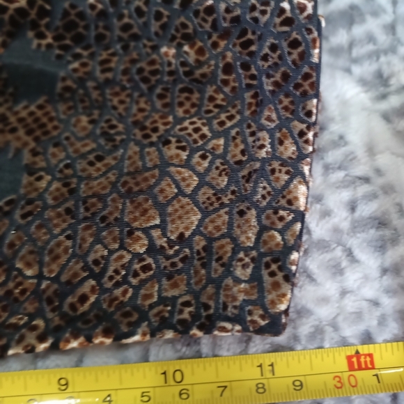 Velvet Burn-out Stretchy Snake-print 3/4 Length Sleeve Sz L - Picture 6 of 7